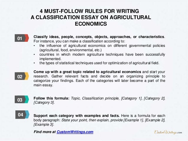 a classification essay about food